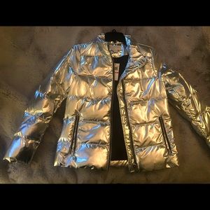 Brand New with Tags: Silver Metallic Puffer Jacket